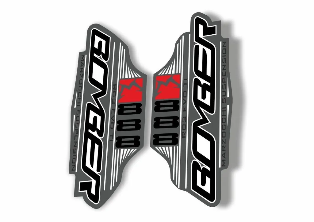 Marzocchi Bomber 888 RC3 EVO TI 2011 Fork Suspension Sticker Decal Kit Gray