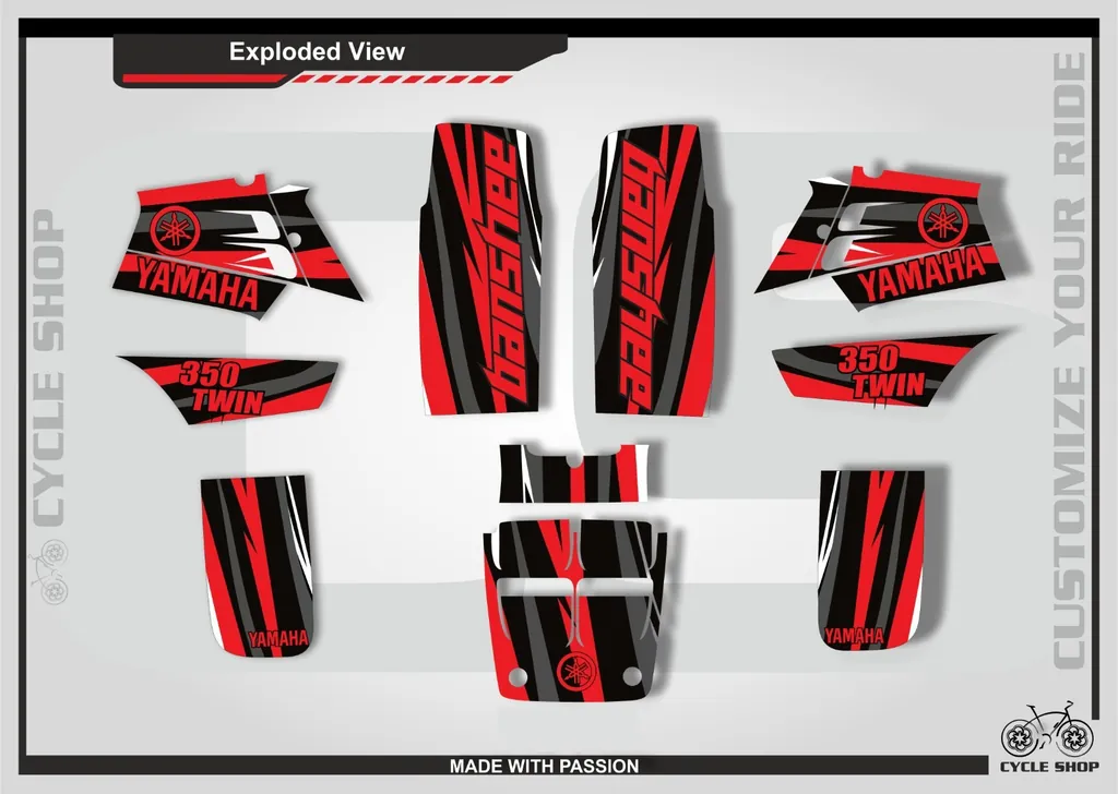 Fits Yamaha Banshee 350 Twin 1987-2006 Full Graphic Kit Decal Sticker Wrap Set