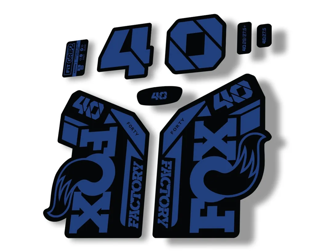 FOX 40 2021 Factory Forks Suspension Decals Sticker Set Adhesive Dark Blue