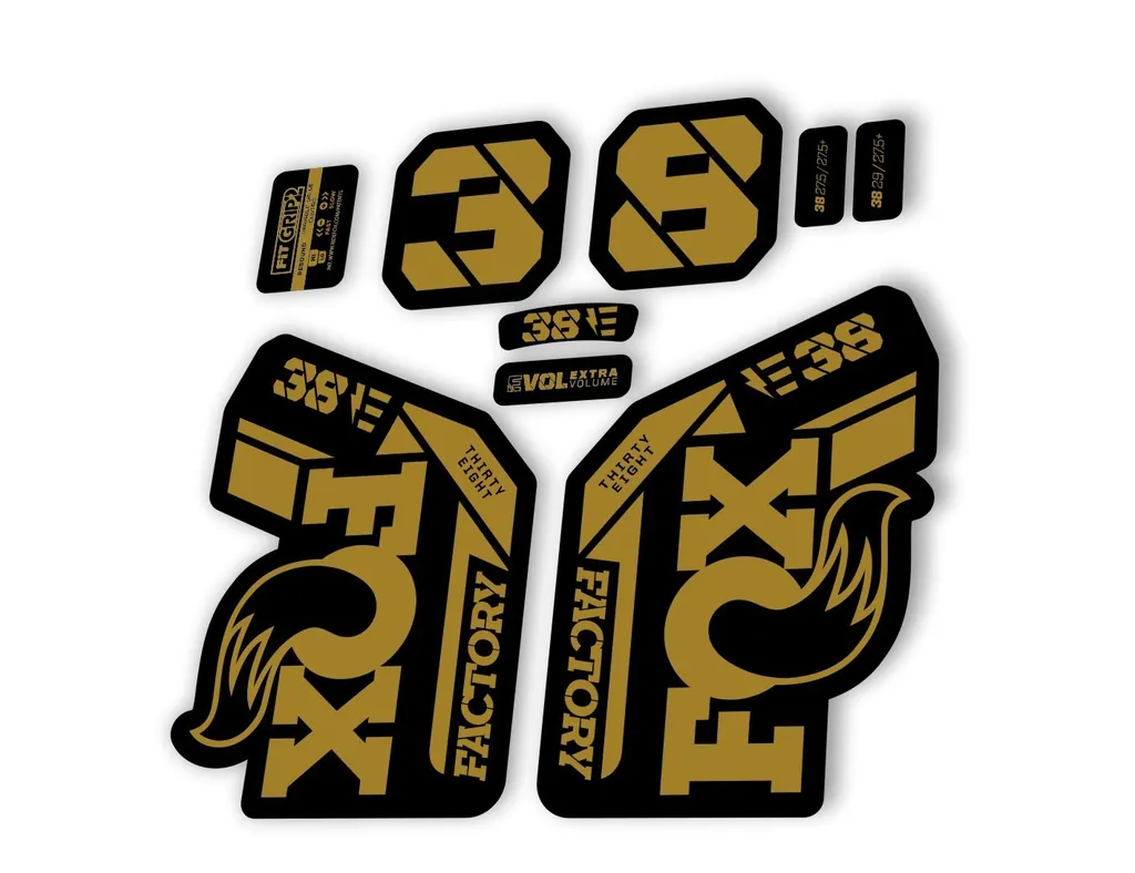 FOX 38 2021 E Bike Forks Suspension Factory Decal Sticker Adhesive Gold