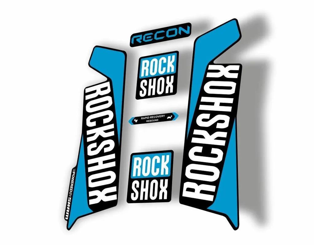 Rock Shox RECON 2016-17 Mountain Bike Cycling Decal Kit Sticker Adhesive Blue