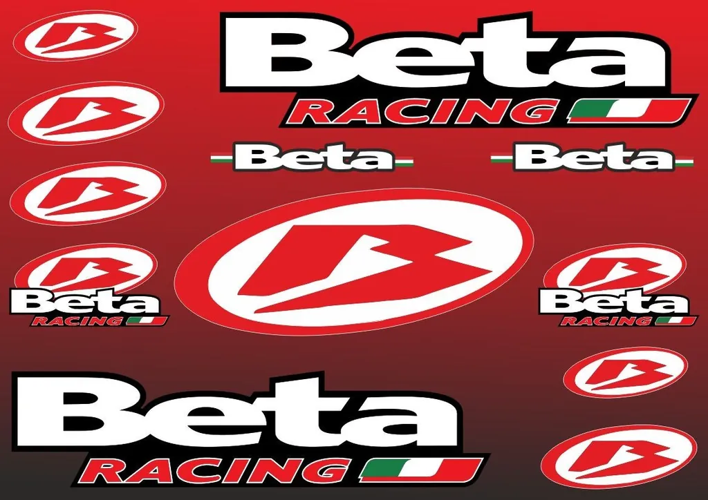Beta Decals Sticker Motorcycle Vinyl Graphics Kit Logo Adhesive Aufkleber 12 Pcs