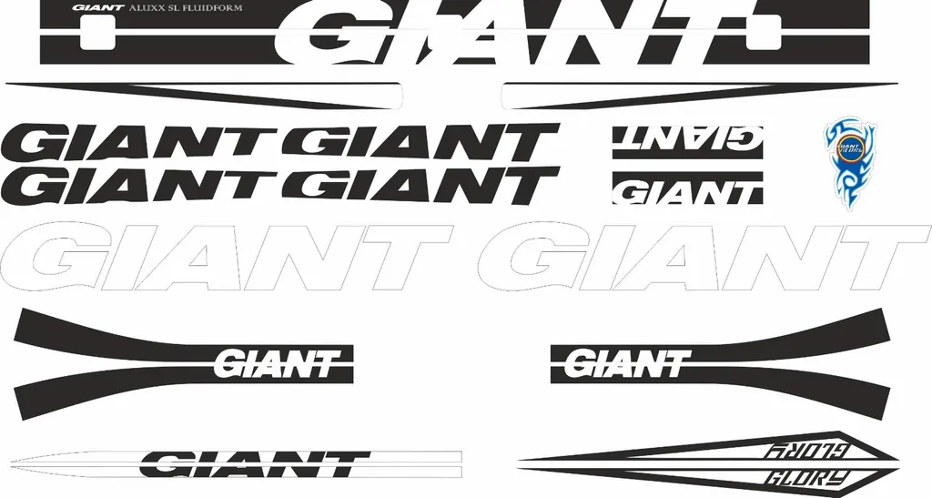 Bicycle Vinyl Stickers – Fits GIANT GLORY Bike Frames – White
