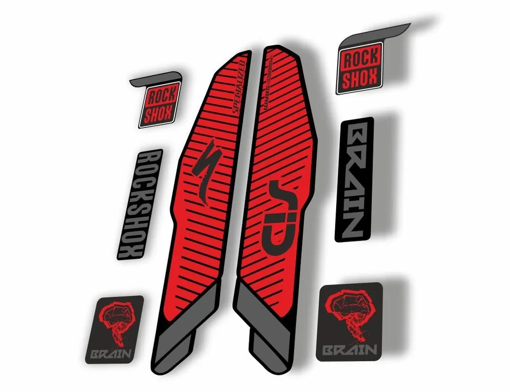 Rock Shox SID Brain 2015 Mountain Bike Cycling Decal Sticker Adhesive Red Gray