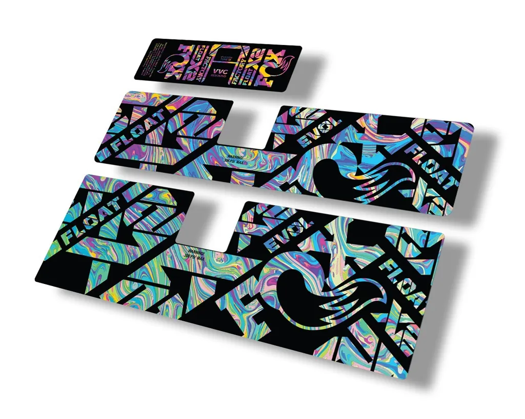 FOX Float X2 2021 Rear Shock Suspension Sticker Decal Full Set Oil Slick 1