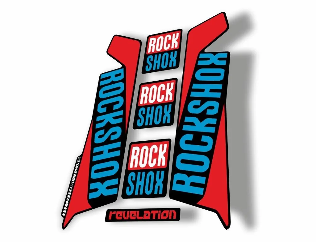 Rock Shox REVELATION 2016 Mountain Bike Cycling Decal Kit Sticker Blue Red