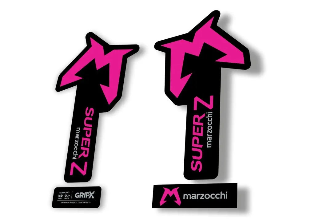 Marzocchi SUPER Z 2025 Fork Suspension Sticker Decal Kit Adhesive Pink