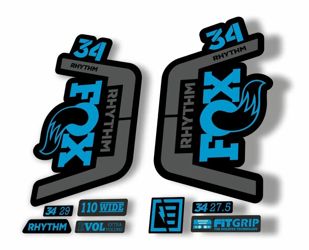 FOX 34 Rhythm 2019 Forks Suspension Factory Decal Sticker Adhesive Blue-Gray