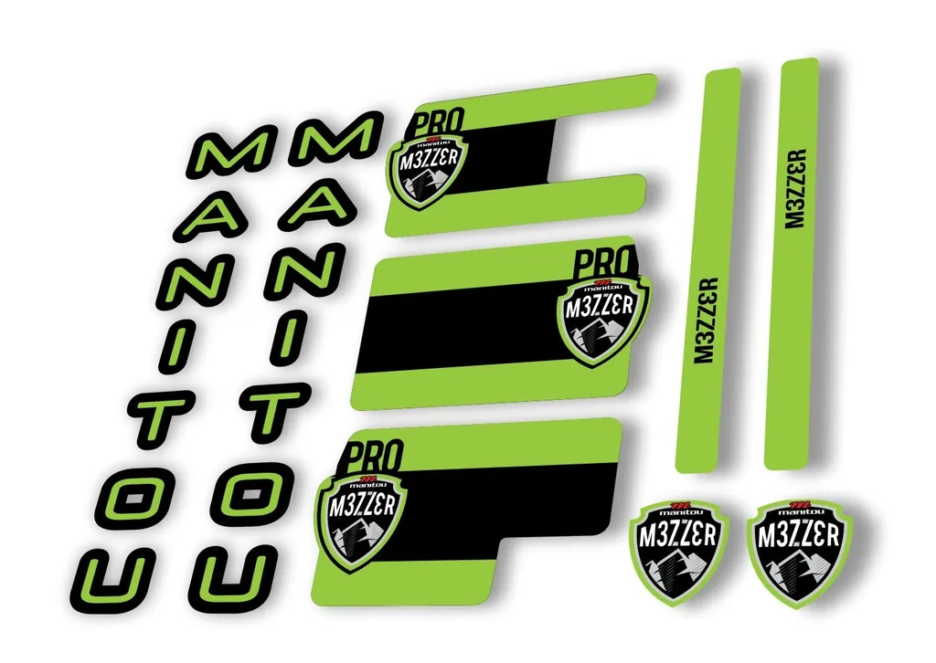 Manitou Mezzer Pro 2020 Fork Suspension Decal Kit Sticker Set Green