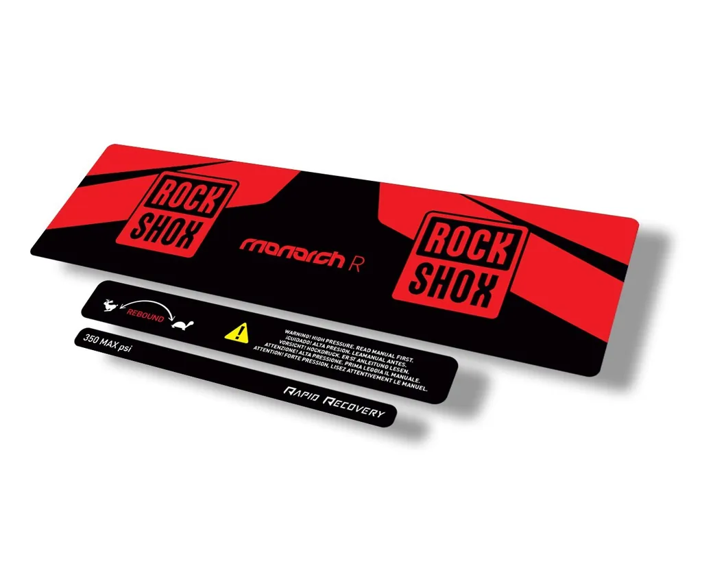 Rock Shox 2016 Monarch R Rear Shock Decal Sticker Adhesive Set Red