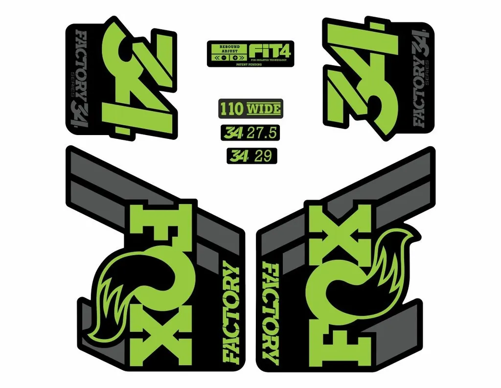 FOX 34 Float 2018-19 Forks Suspension Factory Decal Sticker Adhesive Green Gray