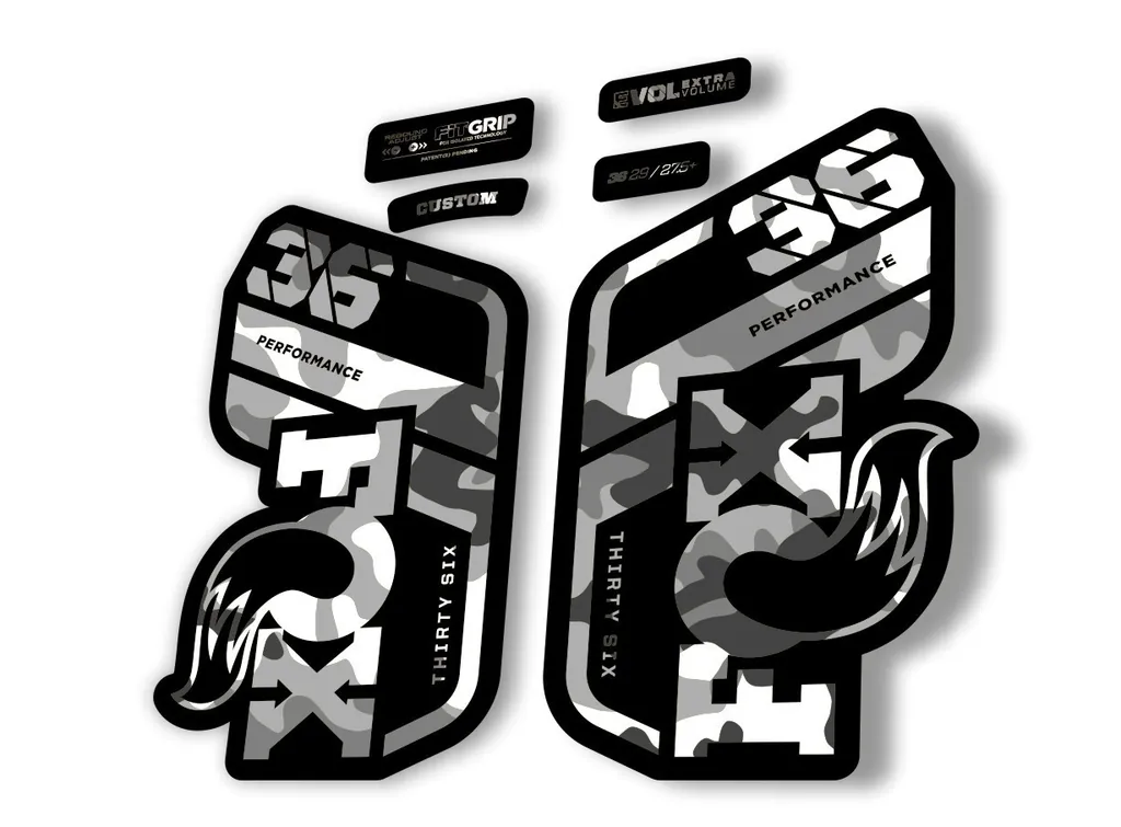 FOX 36 Performance 2021 Factory Fork Decals Suspension Sticker White Camo