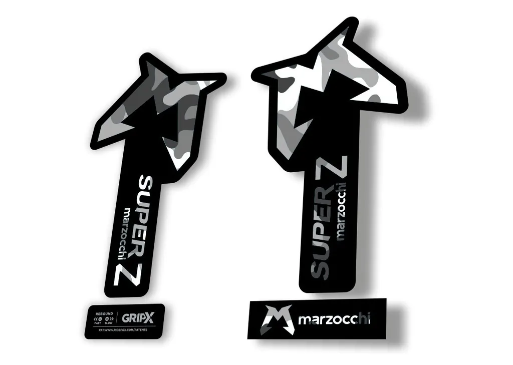Marzocchi SUPER Z 2025 Fork Suspension Sticker Decal Kit Adhesive White Camo