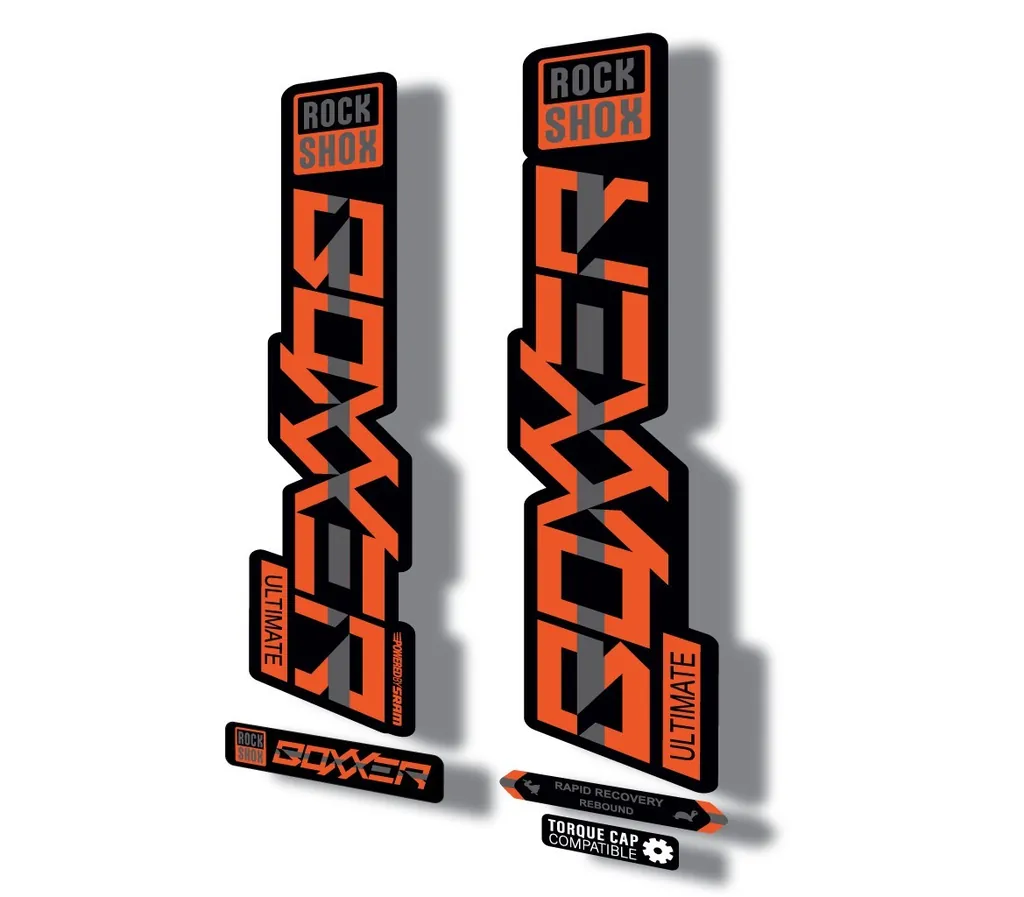Rock Shox BOXXER 2020 ULTIMATE Mountain Bike Cycling Decal Adhesive Orange Gray