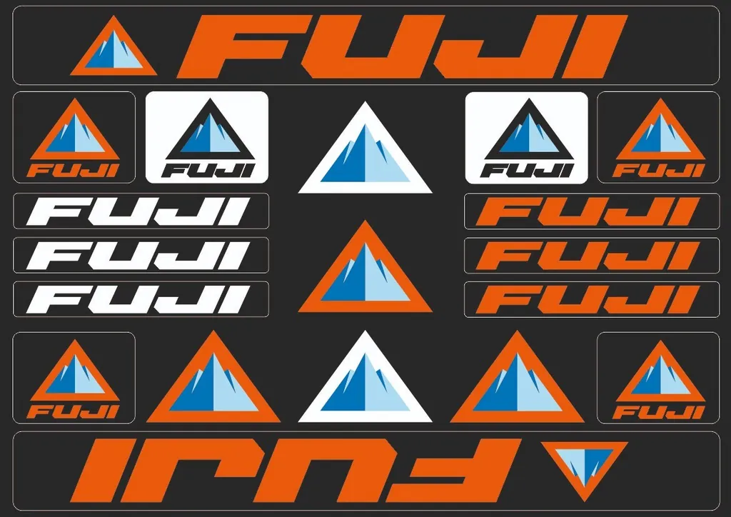 Bicycle Vinyl Frame Stickers – Compatible with FUJI Bikes – Orange