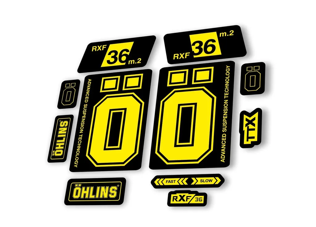 Ohlins RXF 36 M.2 2022 Fork Decal Mountain Bike Cycling Sticker Adhesive Yellow