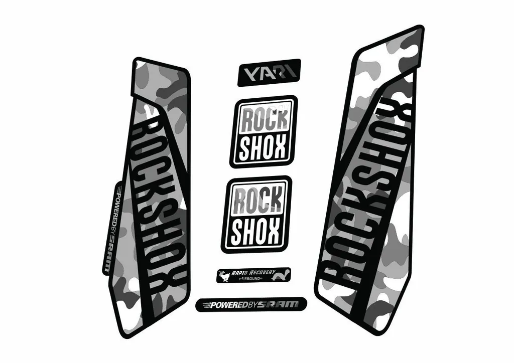 Rock Shox YARI 2015-16 Fork Decal Mountain Bike Cycling Sticker White Camo