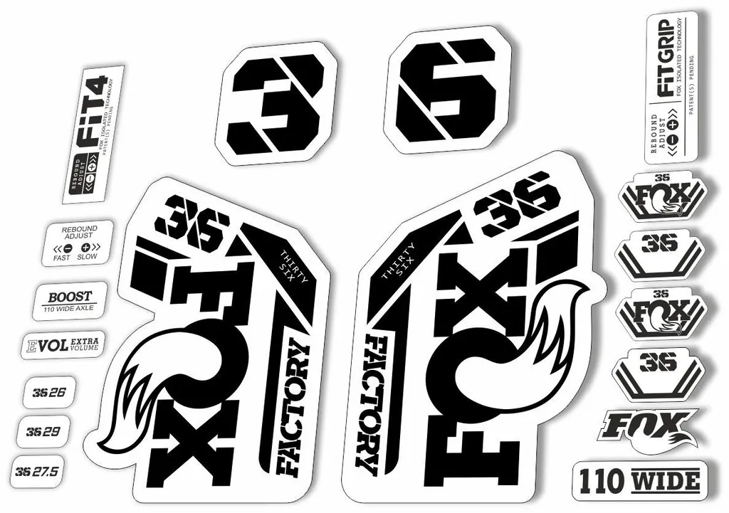 FOX 36 Factory 2021 Federgabel Aufkleber Set MTB Schwarz