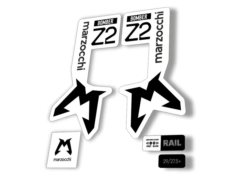 Marzocchi Bomber Z2 2025 Fork Suspension Sticker Decal Kit Adhesive Black