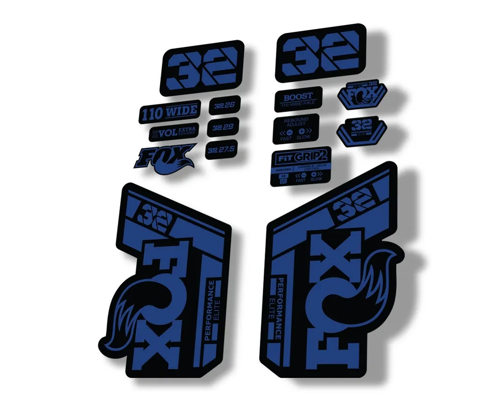 FOX 32 Performance Elite 2021 Factory Fork Decals Suspension Sticker Dark Blue
