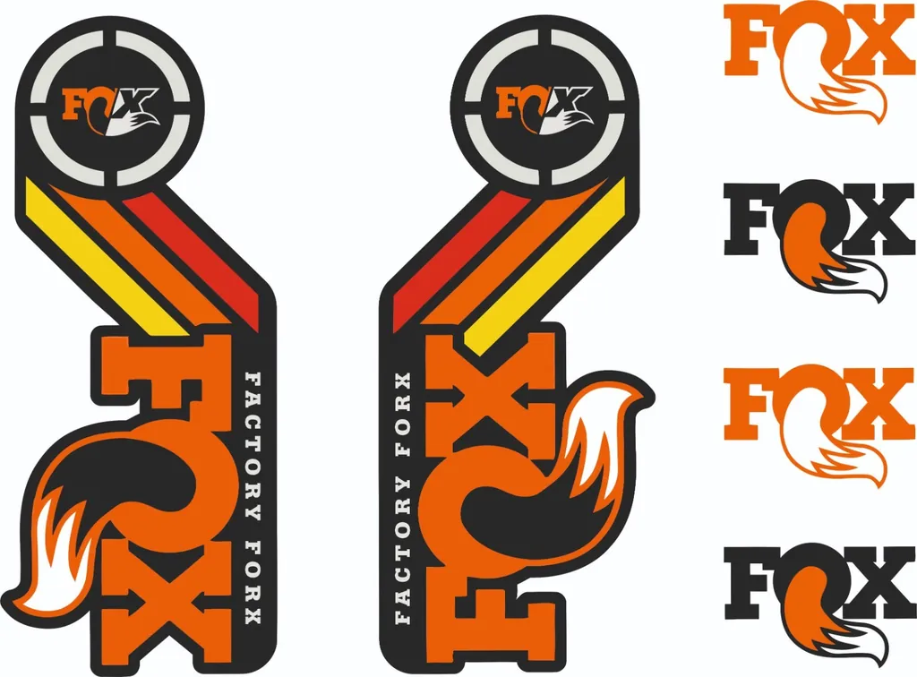 FOX Racing Shox AM Heritage Sticker Decal 2015 Kit Fork/Shock Set Orange Rainbow