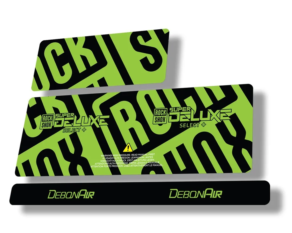 Rock Shox Super Deluxe Select Plus 2020 Rear Shock Decal Sticker Set Green