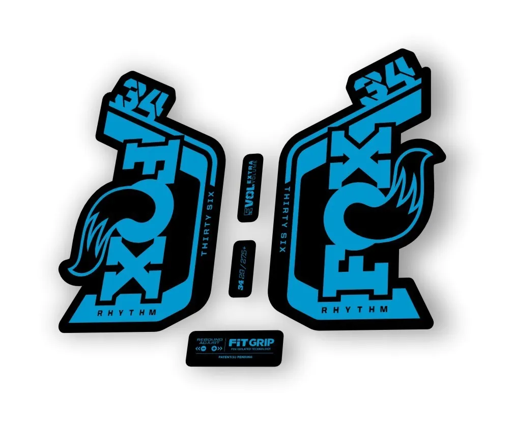 Fox 34 Rhythm 2024 Fork Suspension Factory Decal Sticker Adhesive Blue