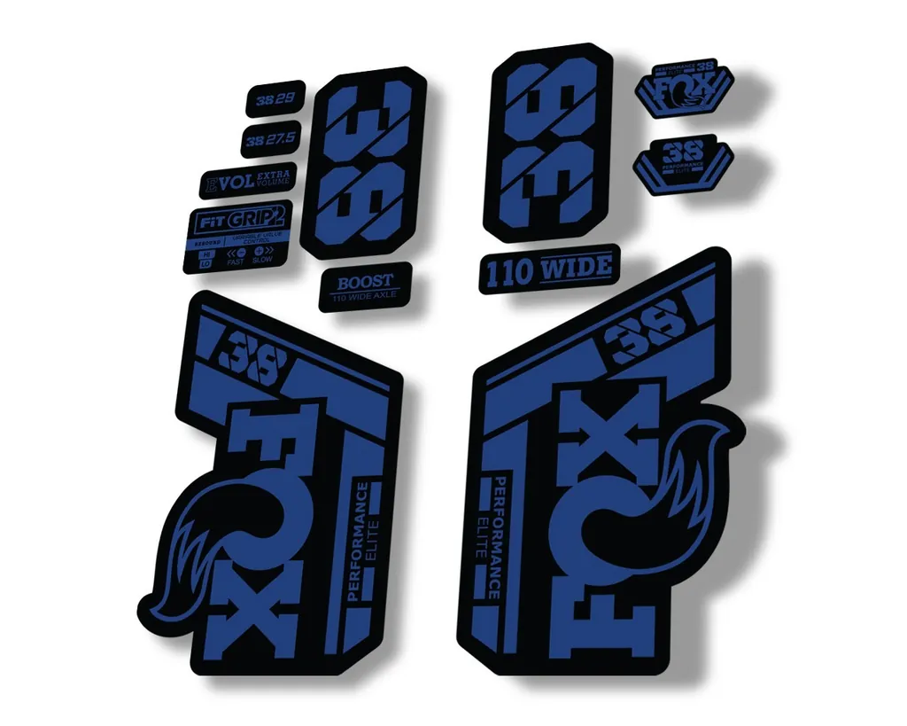 FOX 38 Performance Elite 2021 Forks Suspension Factory Decal Sticker Dark Blue