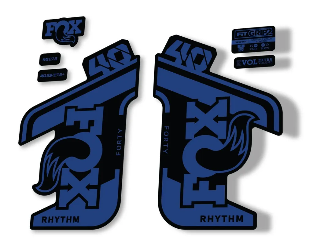 FOX 40 Rhythm 2021 Fork Decals Suspension Sticker Adhesive Dark Blue