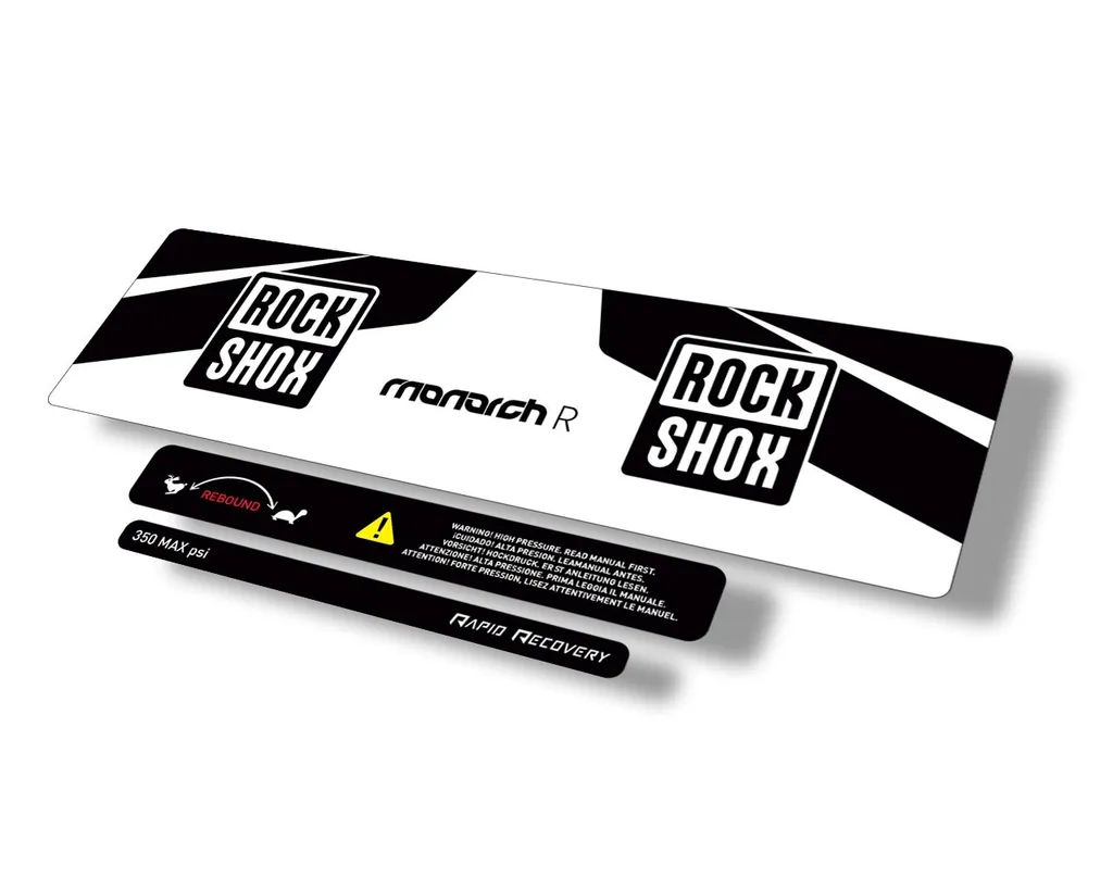 Rock Shox 2016 Monarch R Rear Shock Decal Sticker Adhesive Set Black