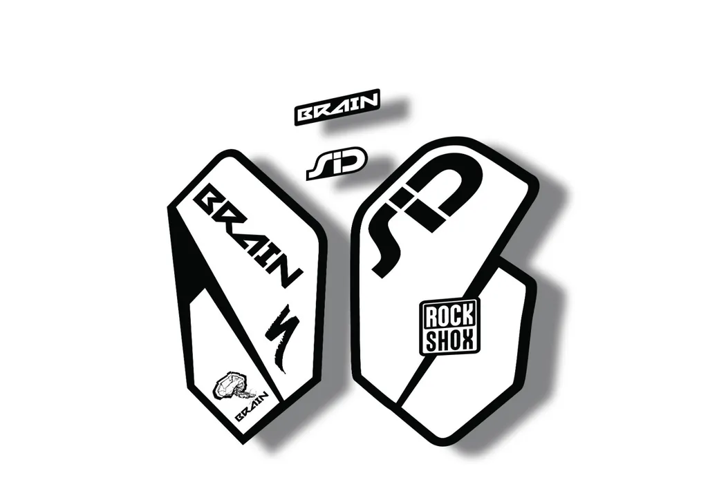 Rock Shox SID Brain 2012 Mountain Bike Cycling Decal Sticker Adhesive White