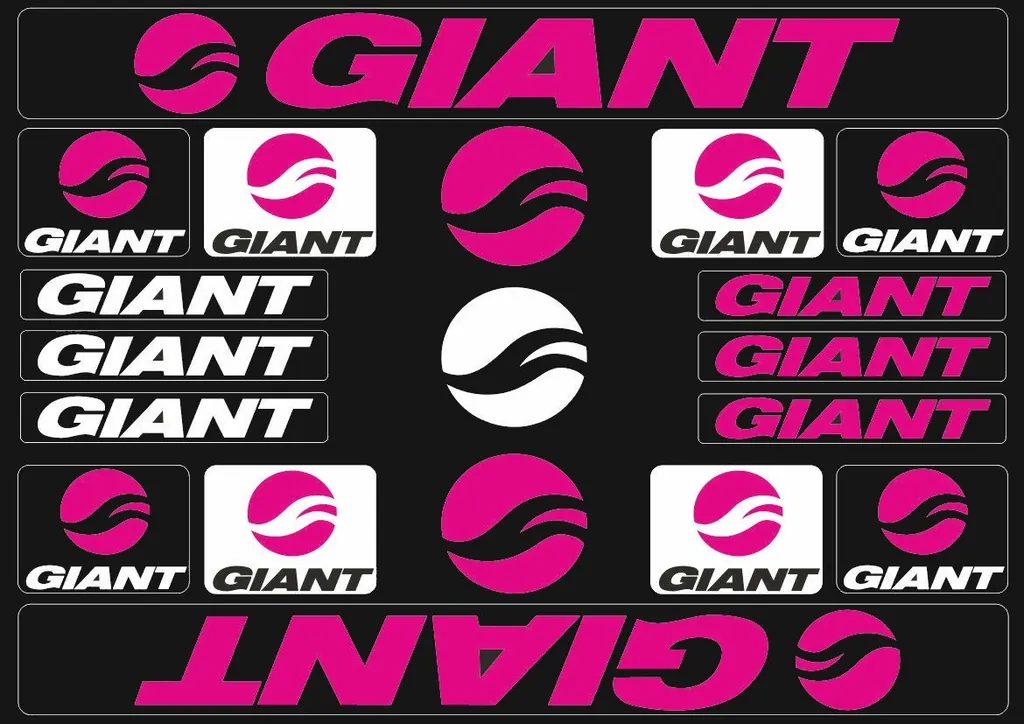 Bicycle Vinyl Frame Stickers – Compatible with GIANT Bikes – Pink