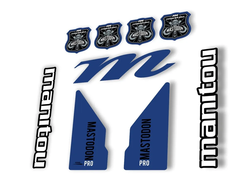 Manitou Mastadon Pro 2017 Fork Suspension Decal Kit Sticker Dark Blue
