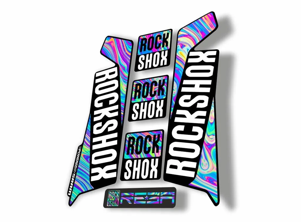 Rock Shox REBA 2016 Fork Decal Mountain Bike Cycling Sticker Adhesive Oil Slick1