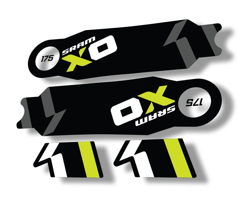 Crank Set Stickers Decals MTB Sram X01 2014 Bicycle Adhesive 2Pcs Lime Green