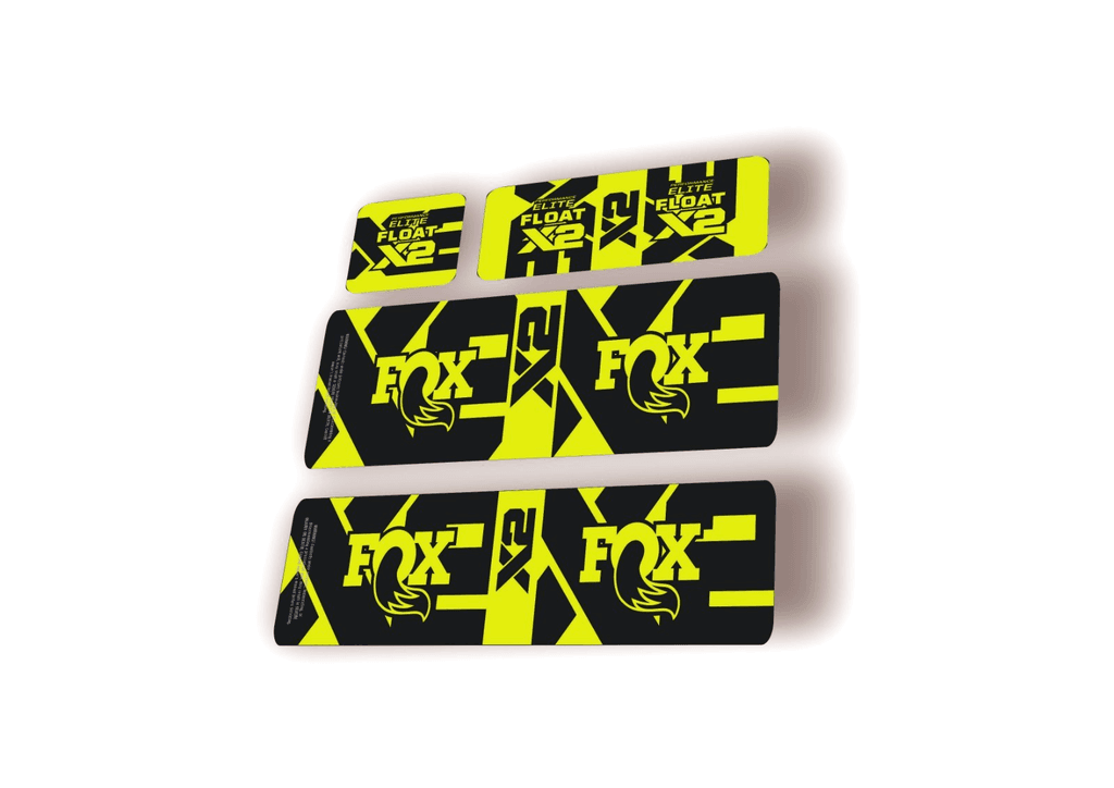 FOX Float X2 Elite 2026 Rear Shock Decal Sticker Kit Adhesive Lime Green