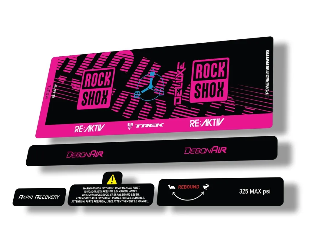 Rock Shox Deluxe RT3 RE AKTIV 2020 Rear Shock Decal Sticker Set Pink