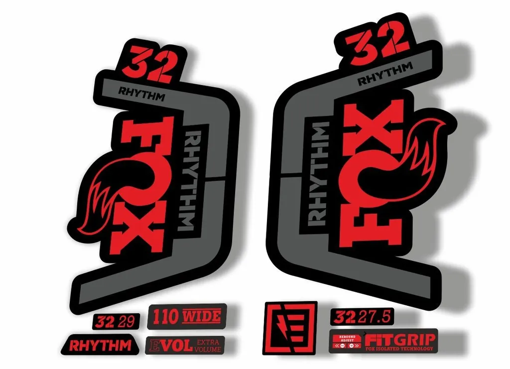 FOX 32 Rhythm 2019 Forks Suspension Factory Decal Sticker Adhesive Red-Gray