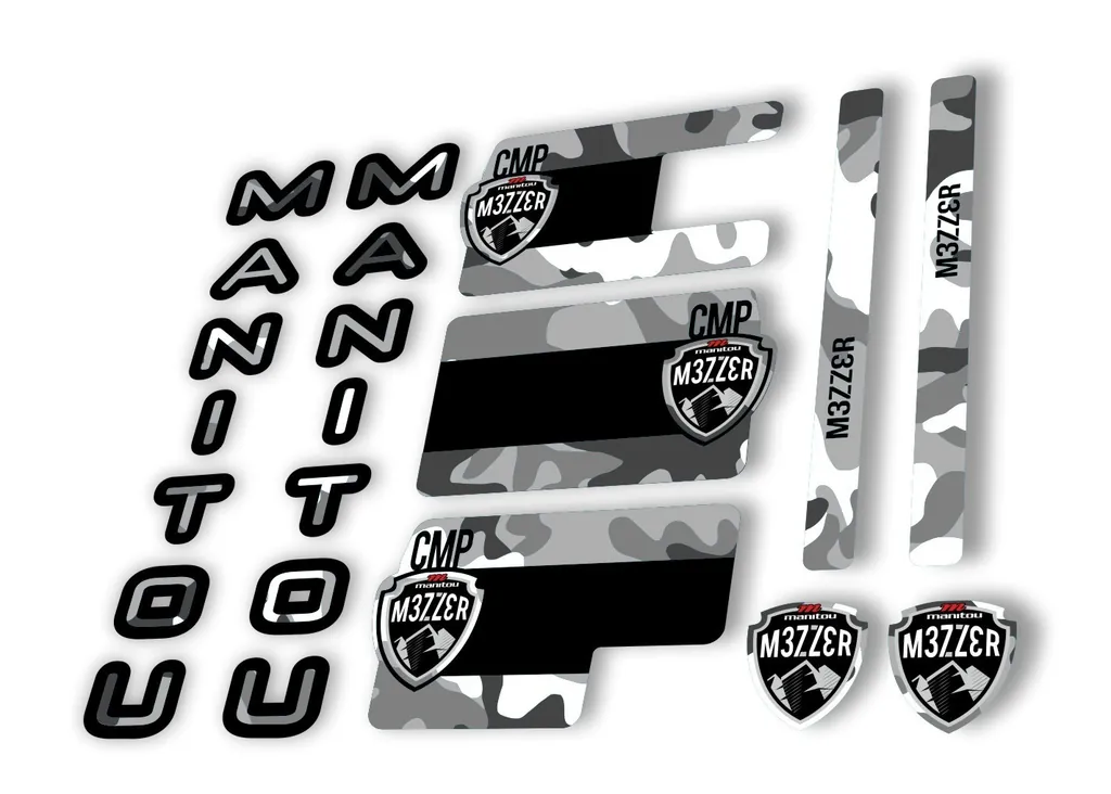 Manitou Mezzer Comp 2020 Fork Suspension Decal Kit Sticker Set White Camo