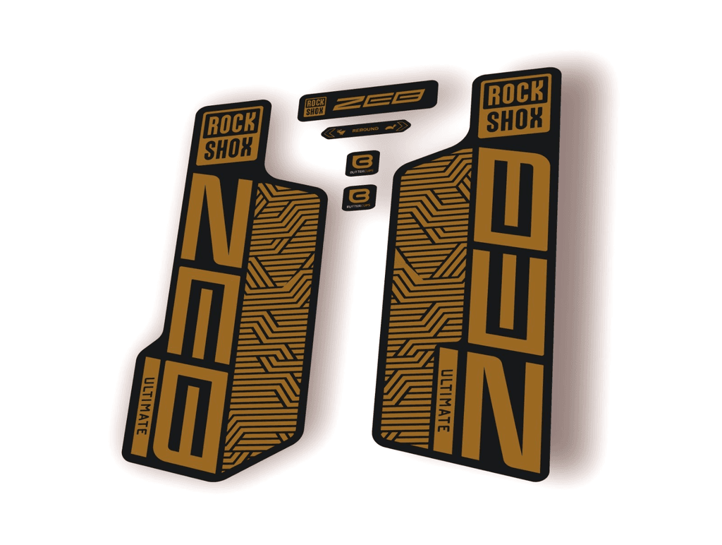 Rock Shox ZEB ULTIMATE 2024 Flight Attendant Bike Cycling Decal Sticker Gold