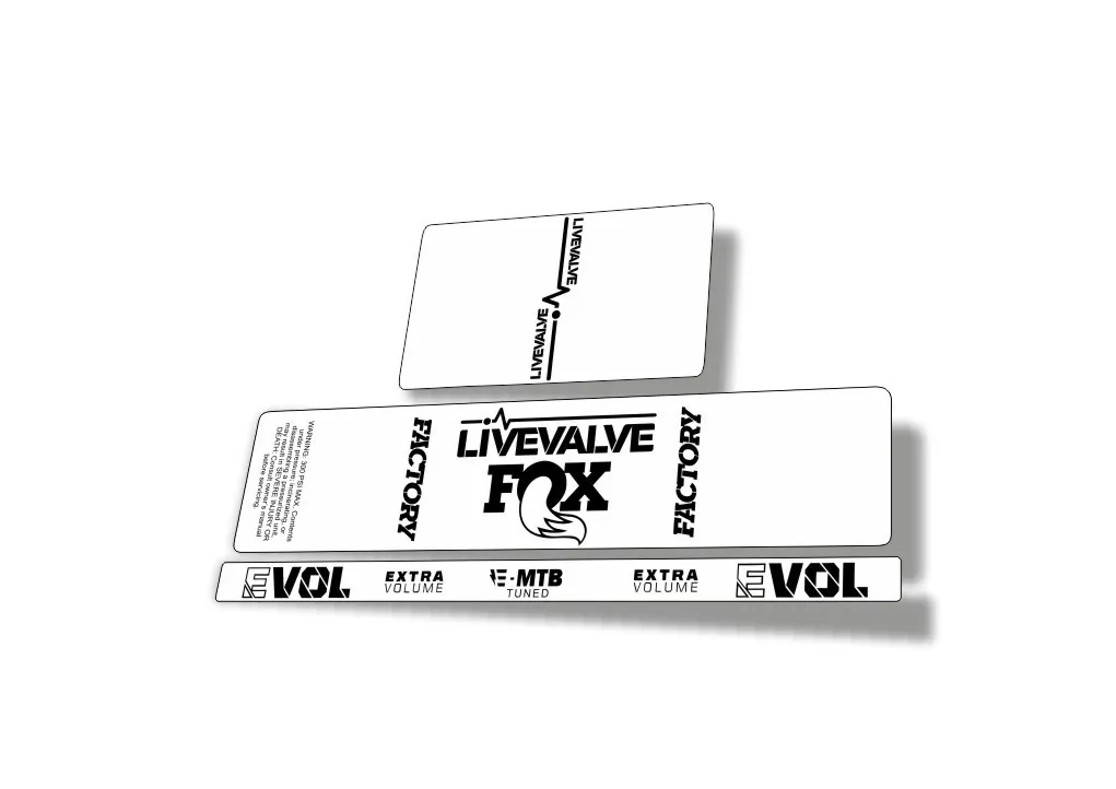 Fox 2022 Live Valve MTB Rear Shock Suspension Sticker Decal Black