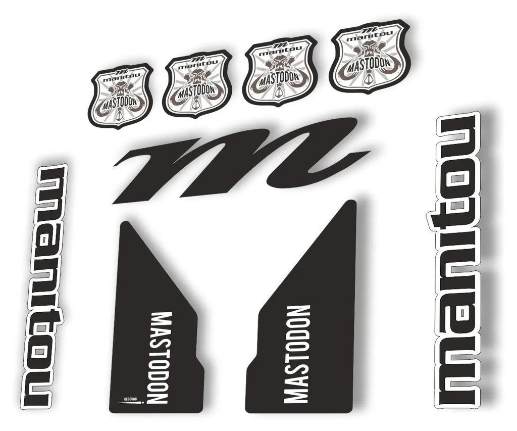 Manitou Mastadon 2017 Fork Suspension Decal Kit Sticker Set Black
