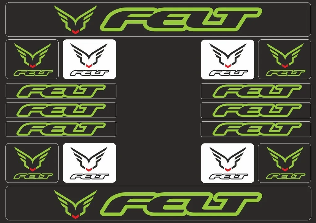 Bicycle Vinyl Frame Stickers – Compatible with FELT  Bikes Green 16 Pcs