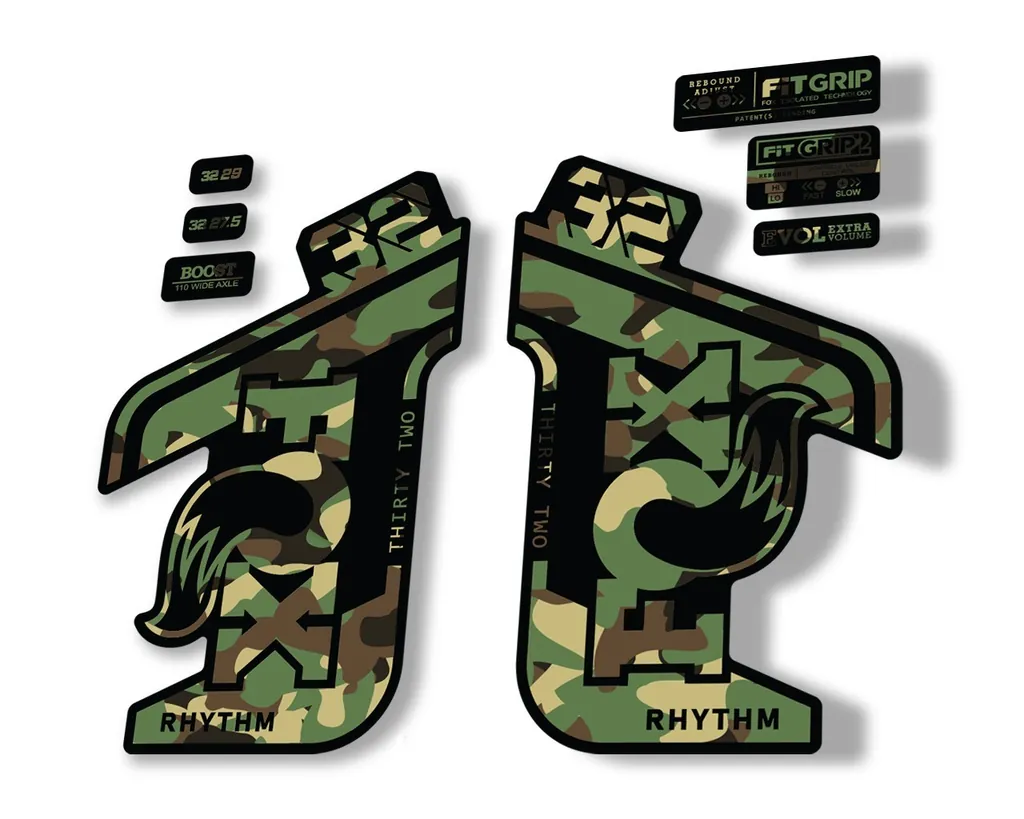 FOX 32 Rhythm 2021 Factory Fork Decals Suspension Sticker Camo