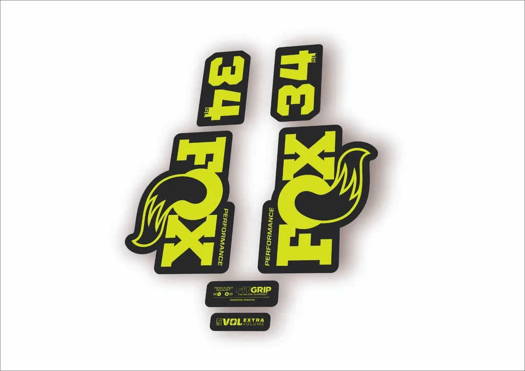 FOX 34 SL Performance 2026 Fork Factory Decal Sticker Adhesive Lime Green