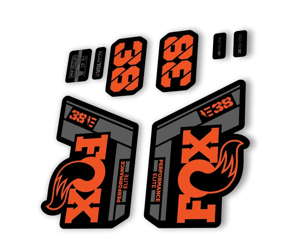 FOX 38 P. Elite E Bike 2021 Forks Suspension Factory Decal Sticker Orange Gray