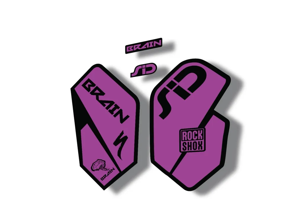 Rock Shox SID Brain 2012 Mountain Bike Cycling Decal Sticker Adhesive Purple
