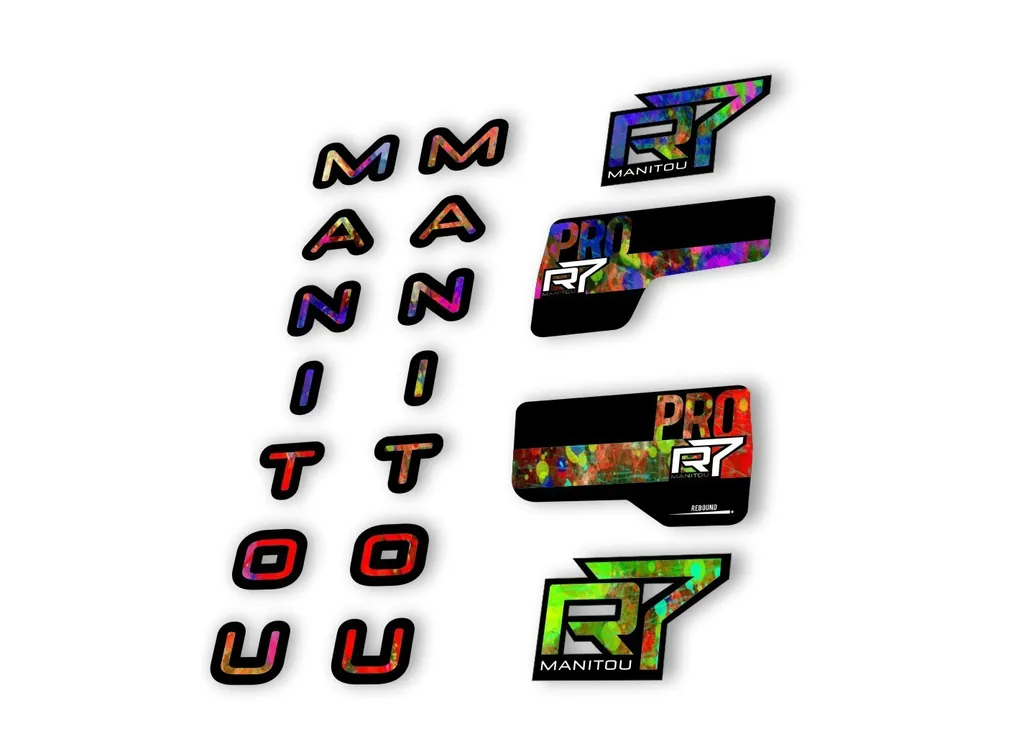 Manitou R7 Pro 2020 Fork Suspension Decal Kit Sticker Set Oil Slick