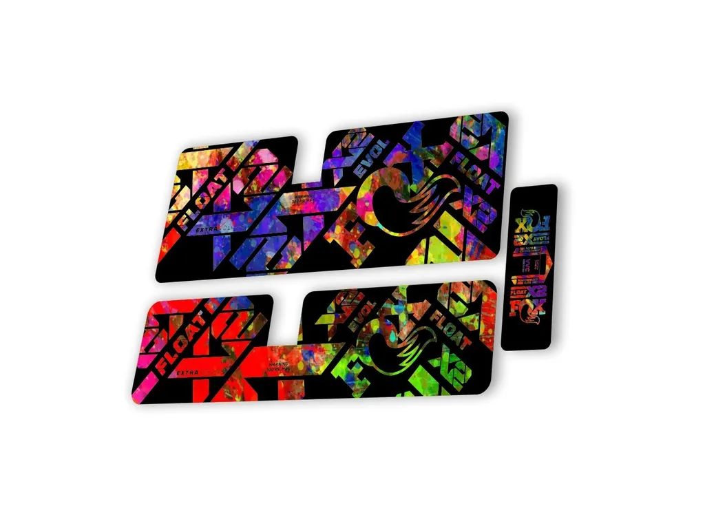 FOX X2 Performance Elite 2021 Rear Shock Suspension Sticker Decal Kit Oil Slick