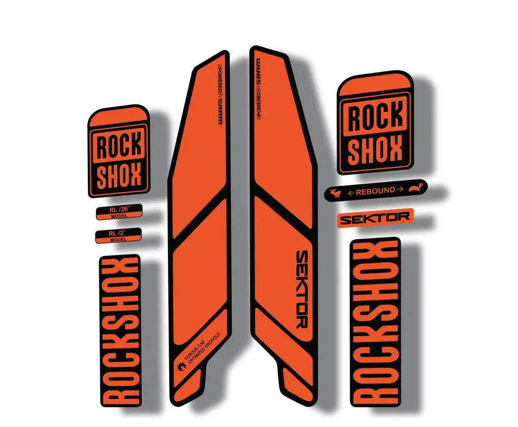 Rock Shox SEKTOR 2015 Fork Decal Mountain Bike Cycling Sticker Adhesive Orange